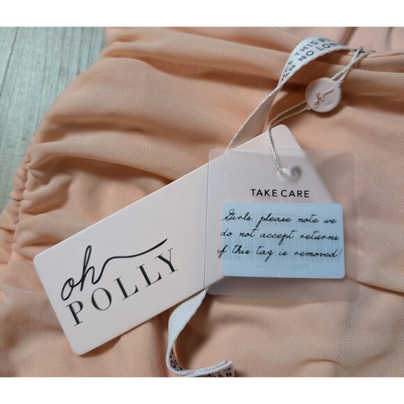 NWT Oh Polly Size 4 Mini Dress Blush Bodycon Stretch Night Out Clubbing Sexy - Picture 9 of 11